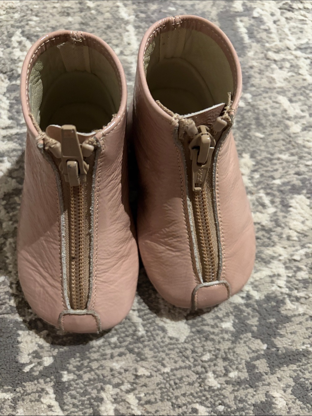 Baby Pink Front-Zip Walker Booties